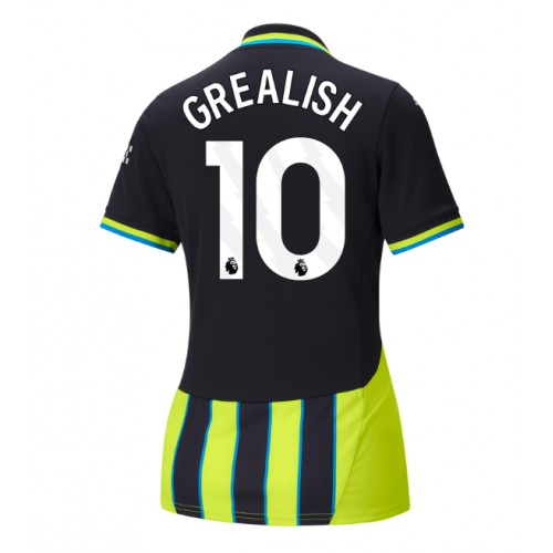 Fotballdrakt Dame Manchester City Jack Grealish #10 Bortedrakt 2024-25 Kortermet